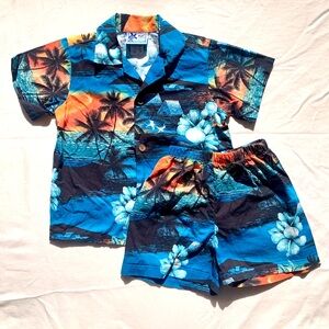 Hawaiian Shirt Shorts 4T Toddler Matching Cabana Set Aloha Tropical Island Beach